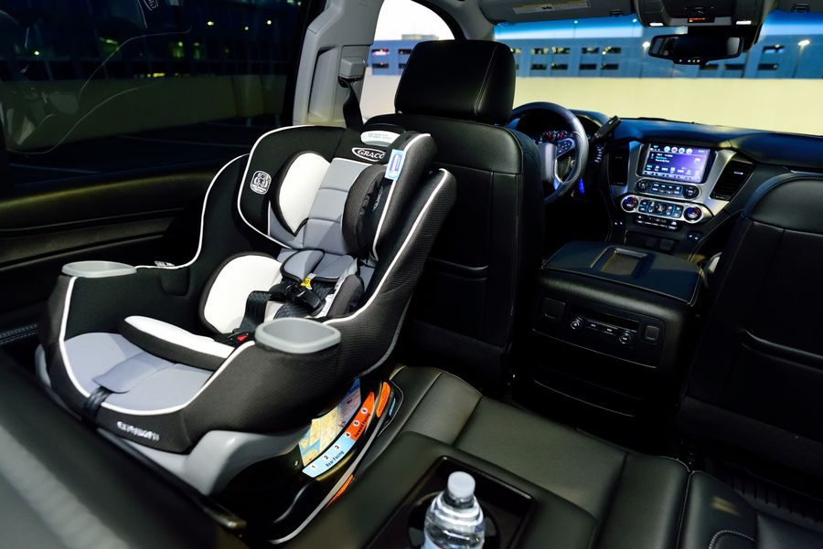 Child seat fitted in a car