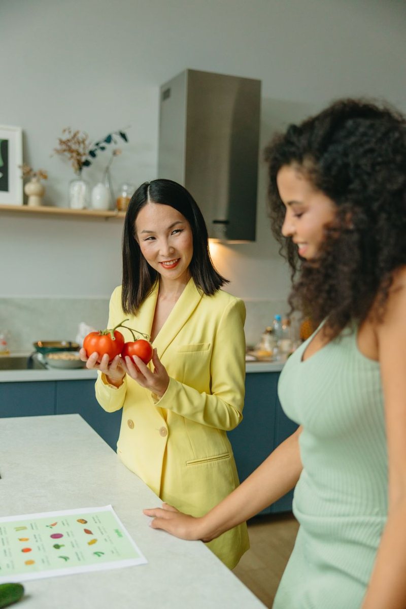 Nutrition consultation with fresh produce