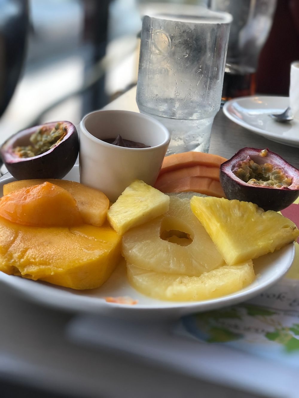 Tropical fruit at breakfast