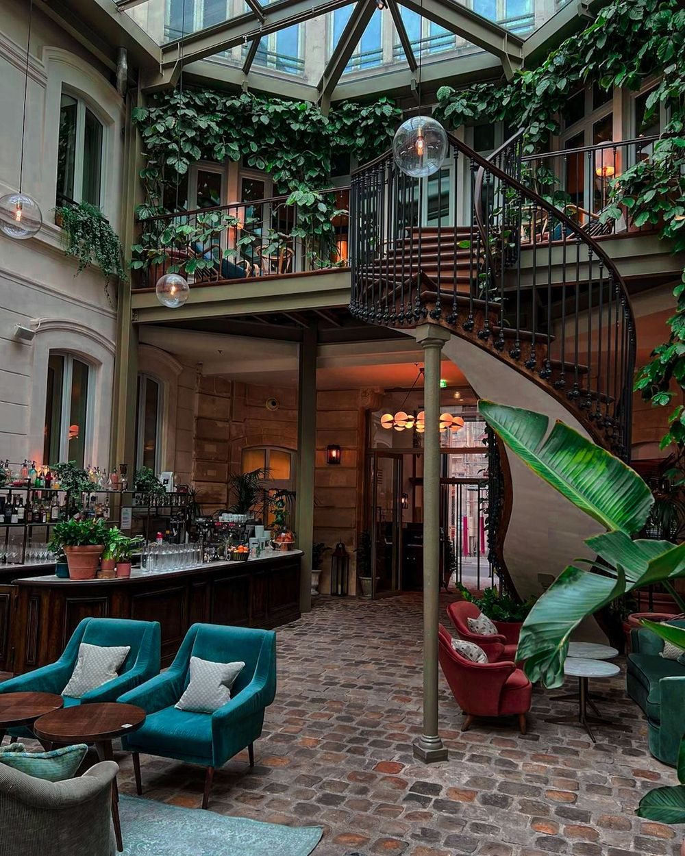 Garden courtyard lobby