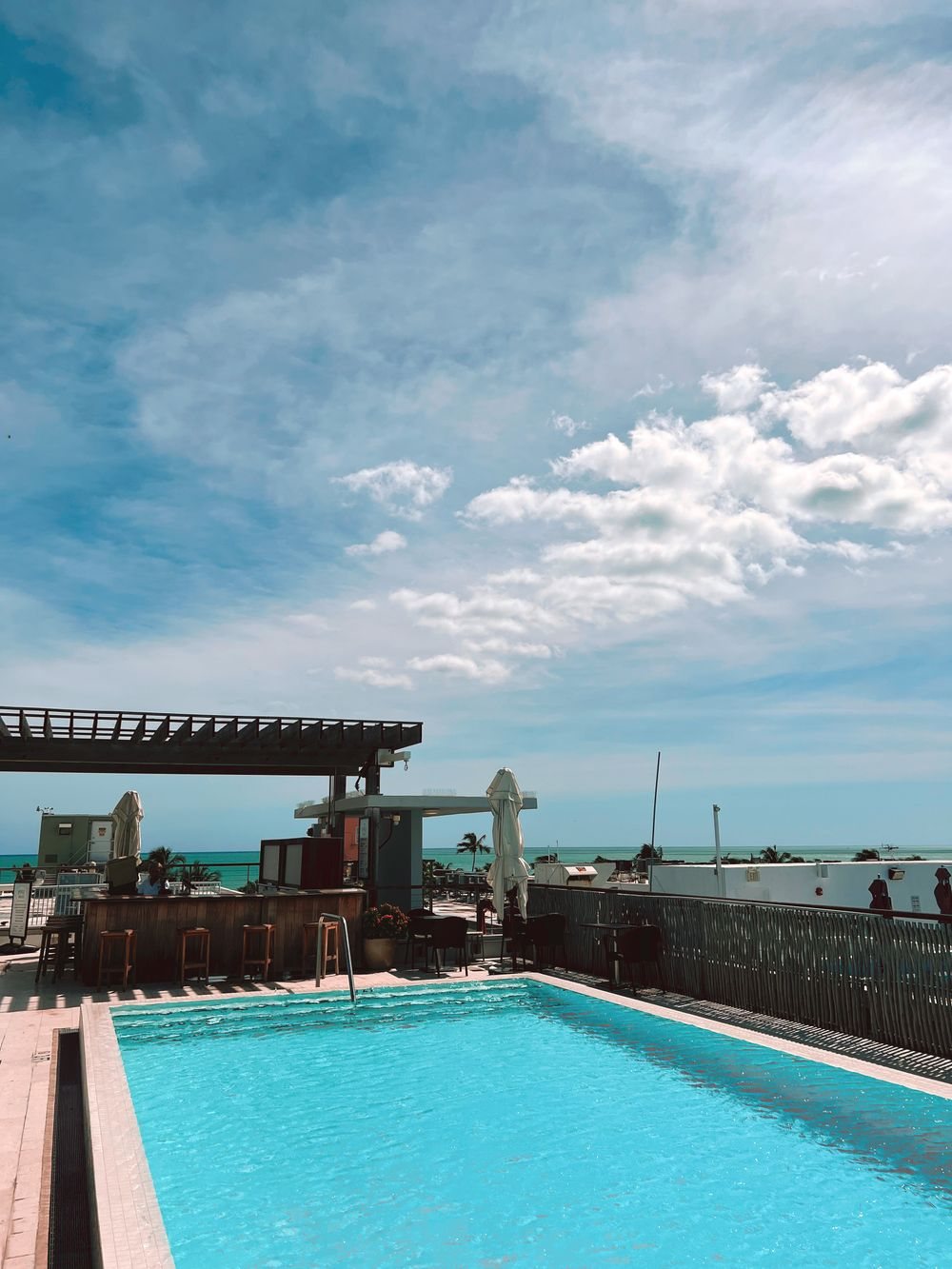 Rooftop pool with sea view