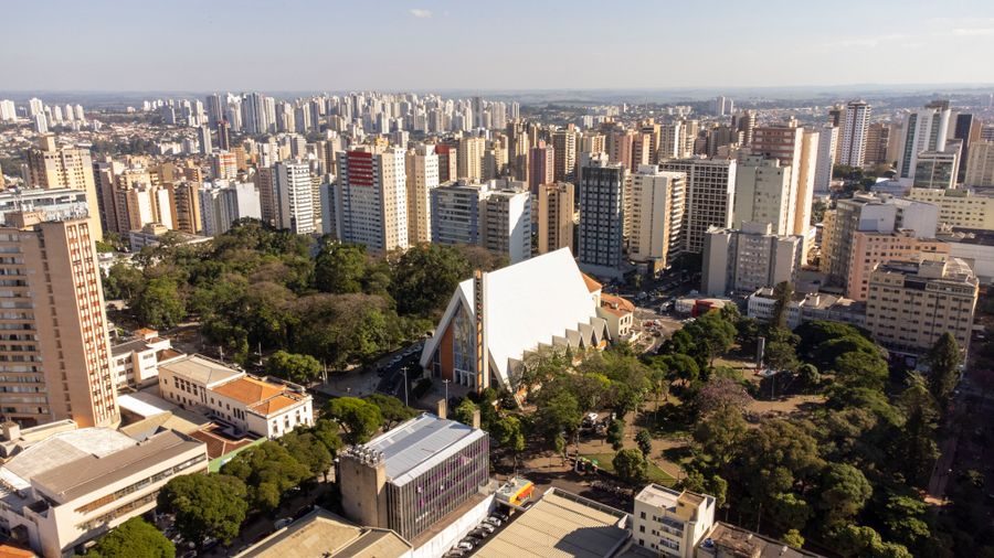 City skyline seen from above