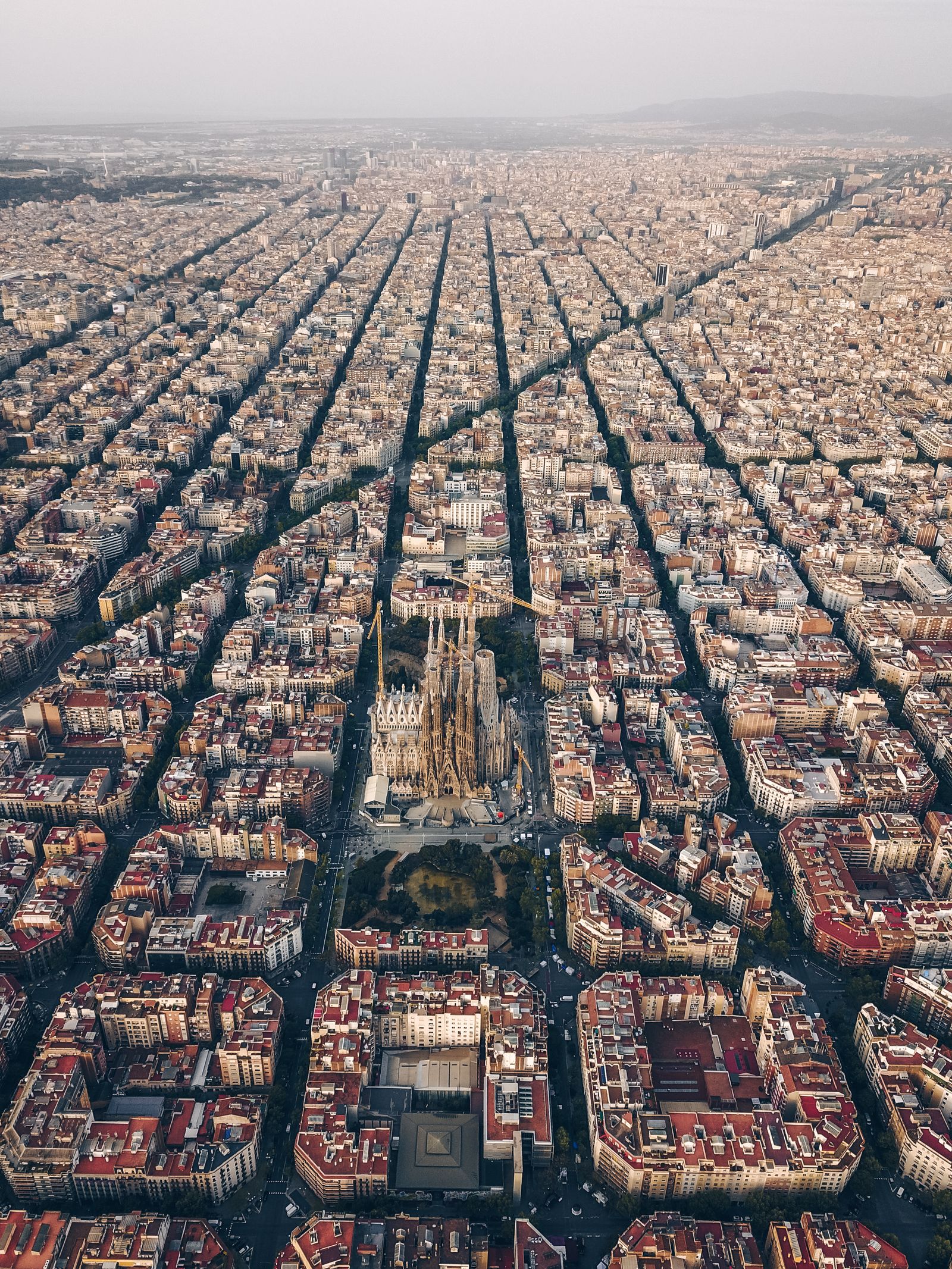 Aerial view of the Eixample grid