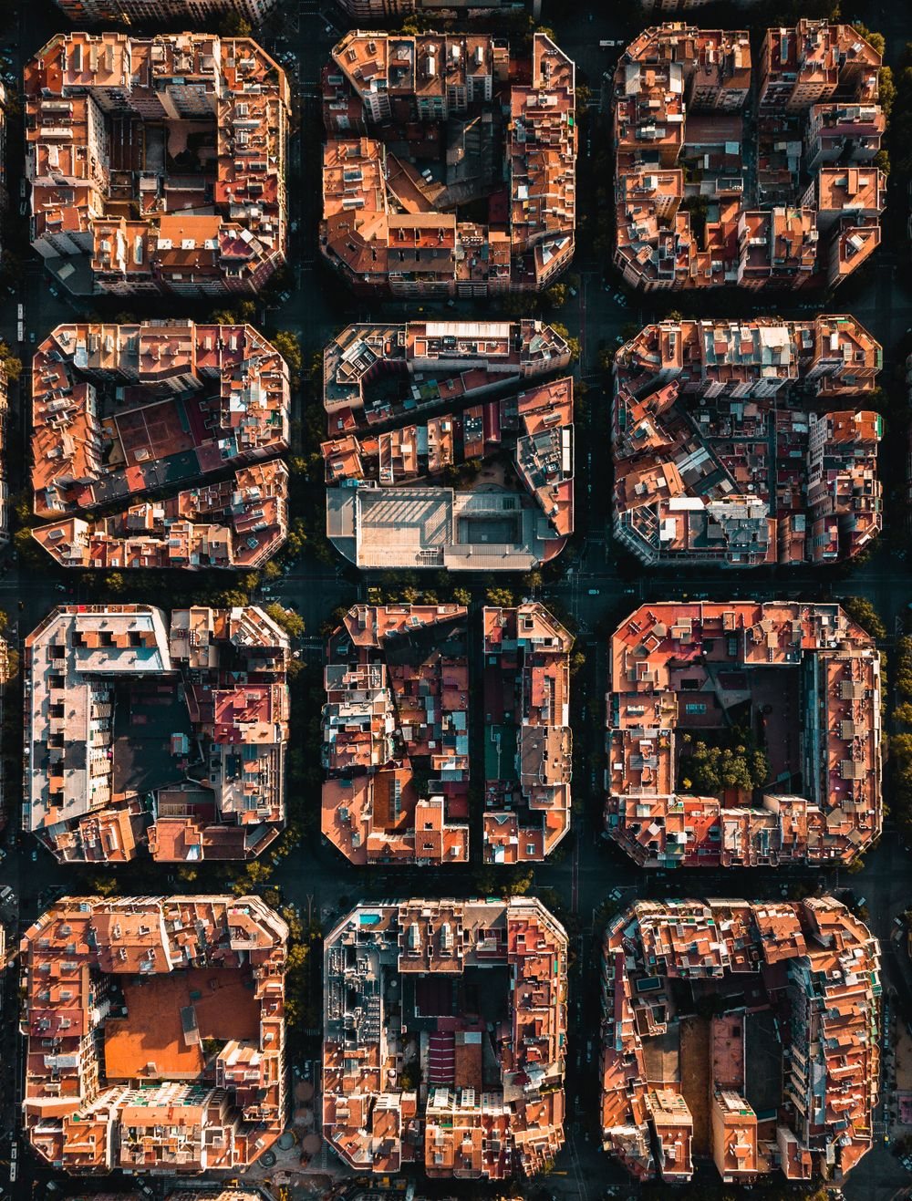 Eixample blocks from above