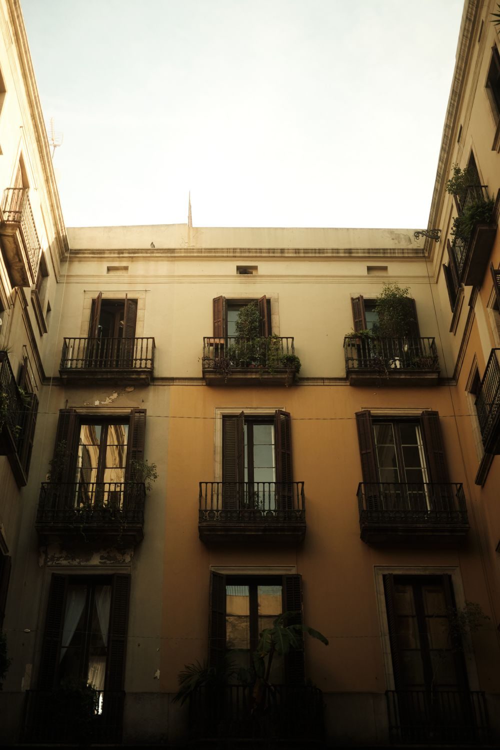 Gràcia facade with balconies
