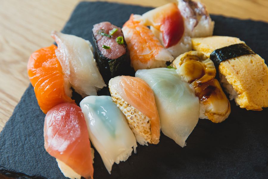 Assorted nigiri from the Toro omakase
