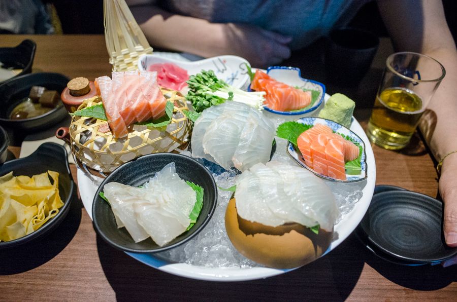 Sashimi platter on ice